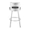Armen Living Lynof Swivel Bar Stool in Brushed Stainless Steel with Black Faux Leather 840254335516 - alternate 9